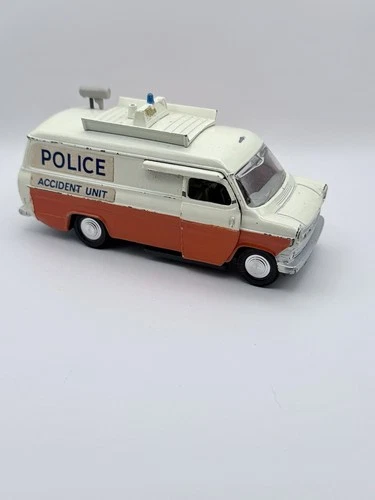 Vintage Dinky Ford Transit Police Accident Unit van with Traffic signs And Cones