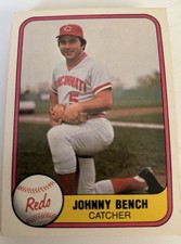 1981 Fleer - Johnny Bench #196 Reds Complete Team Set
