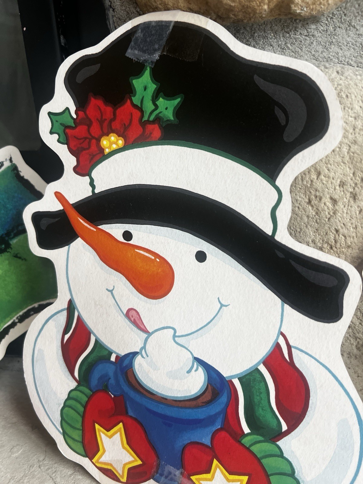 90s Vintage Christmas Wall Paper decoration Die Cuts Lot Of 6