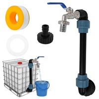 IBC Tank Auslaufhahn Set HöHenverstellbar Wasserhahn ZubehöR Garten 1000L 25 Cm