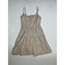Mimi Chica Beige Tiered Floral Smocked Dress