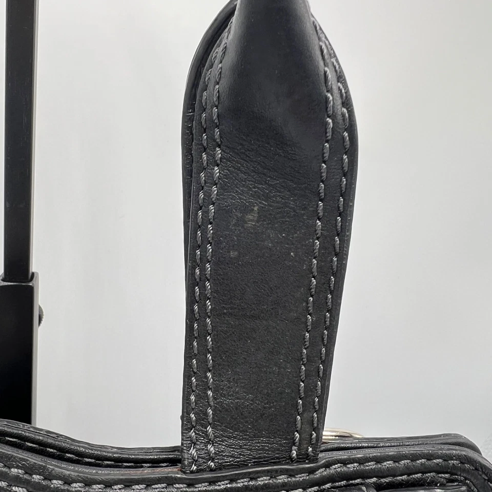 Coach Signature Sateen Garnet Satchel Shoulder Bag Silver/Black No F13906 - Image 4 of 4