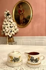 Stangl Pottery Golden Blossom Creamer & Sugar Bowl with Lid Vintage Retired USA