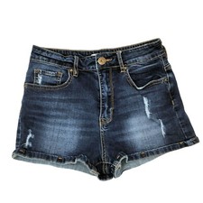 Bullhead Denim Shorts 5 Juniors Stretch Mid Rise Distressed Womens Cuffed Hems