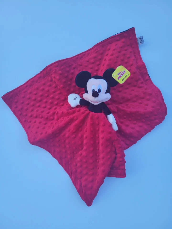 Manta de seguridad de felpa Lovey Mickey Mouse para bebés y niños pequeños, algodón 18 x 20 Foto 2 de 4