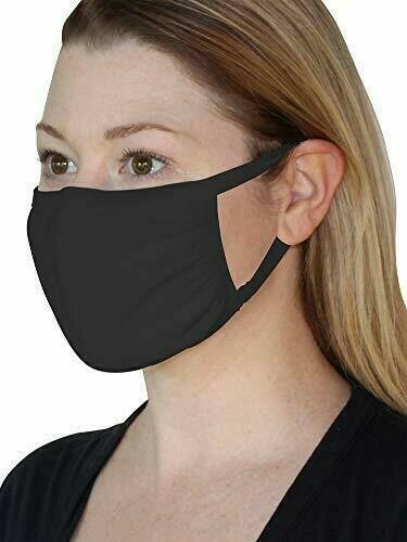 Fruit Of The Loom Stoff-Gesichtsmaske (Packung Mit 50) – Schwarz, Wiederverwendbar, Ohrschlingen