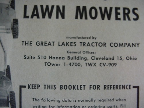 VINTAGE ROTARY LAWN MOWER INSTRUCTION BOOK GREAT LAKES TRACTOR CO. BRIGGS ENG - Picture 13 of 19