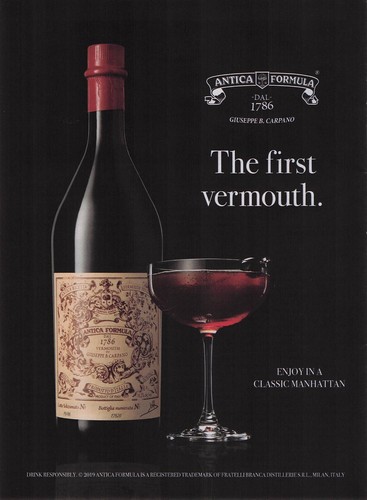 2019 ANTICA FORMULA print ad vermouth wine f-DAL-1786 GIUSEPPE B. CARPANO