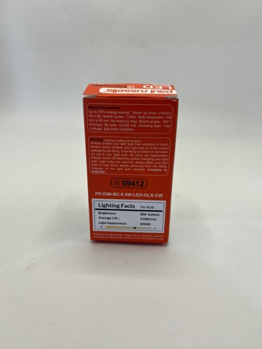 paul russells LED GLS - Dimmable Bayonet Light Bulbs, 8.5W 806Lumens B22 A60 LED - Picture 8 of 9