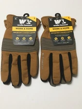 Wells Lamont Mens 2 Pair Duck Canvas Wearpower Synthetic Leather Gloves Large
