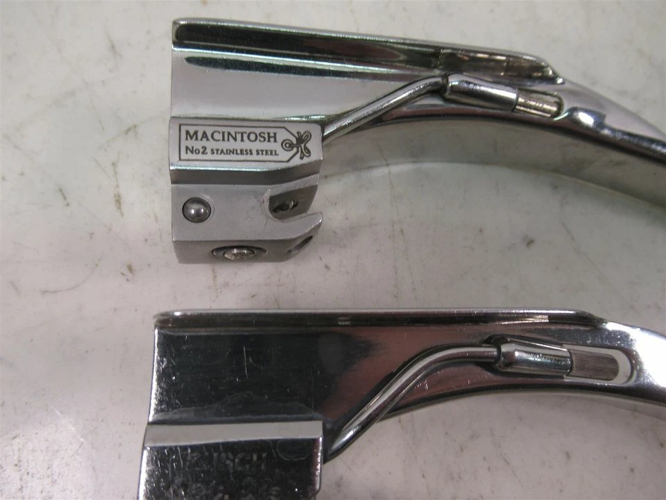 Lote de 15 hojas de laringoscopio Rusch Macintosh Mac 2,3 y 4 fibra óptica inoxidable Foto 4 de 4