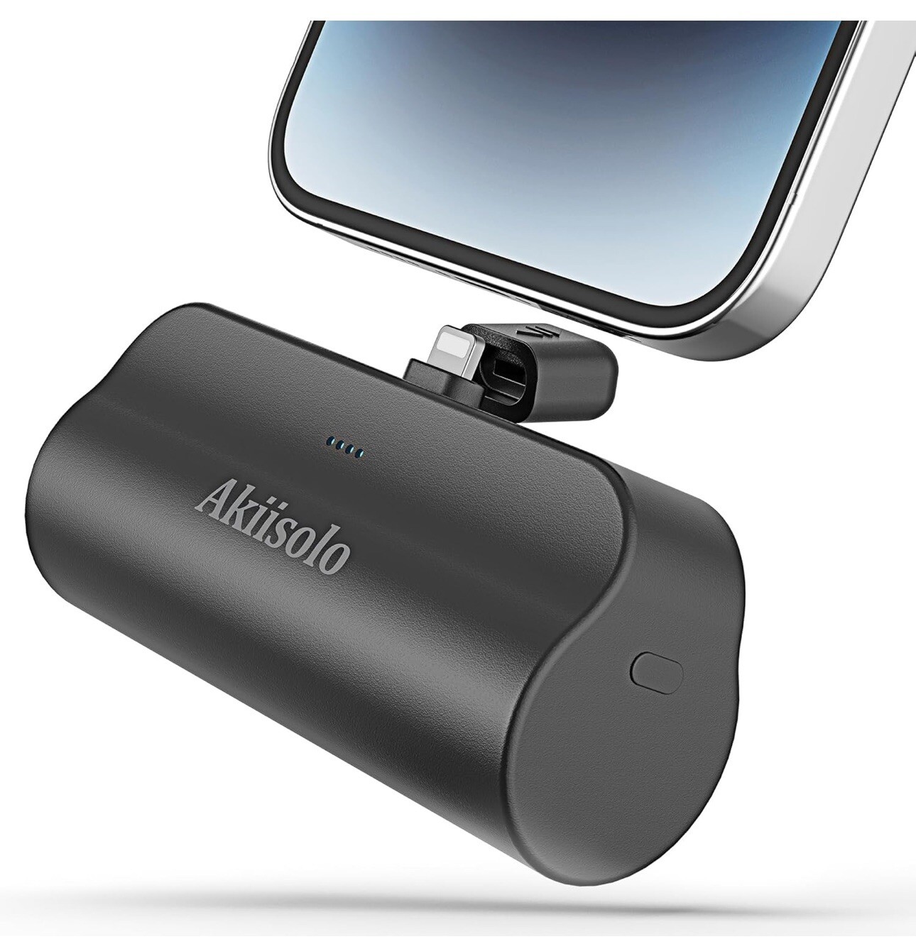 Portable Charger Power Bank For iPhone With Dual Infterface, Real 5000mAh Black-image