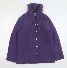 Elegance Womens Purple Overcoat Coat Size 10