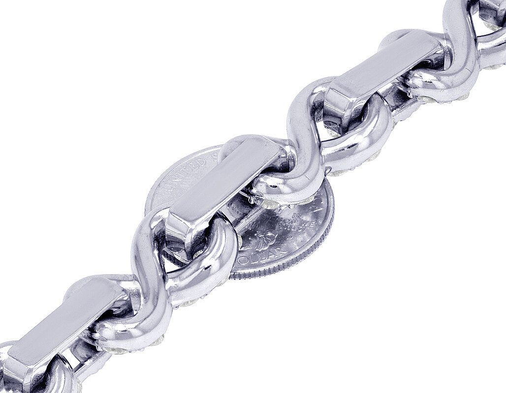 Infinity Linear Links 25 Pointer 32 4/5 CT Real Diamond Bracelet White Gold  ... image 3