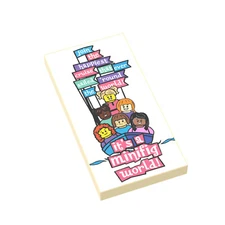 It's a Minifig World - Ride Poster - Custom Printed - (2x4) - Brick City - MOC