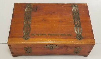 Colonial Furniture Co PA Wooden Jewelry Trinket Box Dovetail Joint Advertising