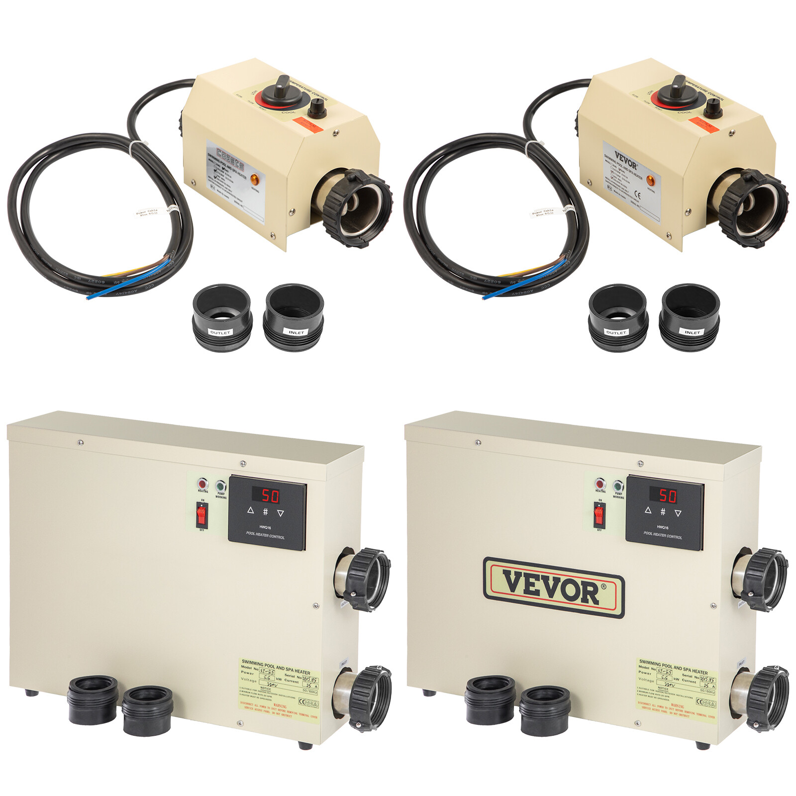 VEVOR Swimming Pool u0026amp; Bath Tub Water Heater Pressure-Sensing Lack-Water  Protect | eBay