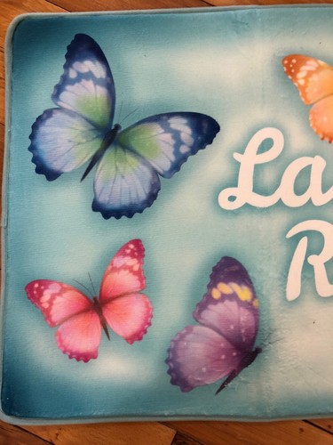 Bunte Schmetterlinge Bodenläufer Frühling hell Schmetterling Wäsche gepolstert Teppich - Bild 4 von 12