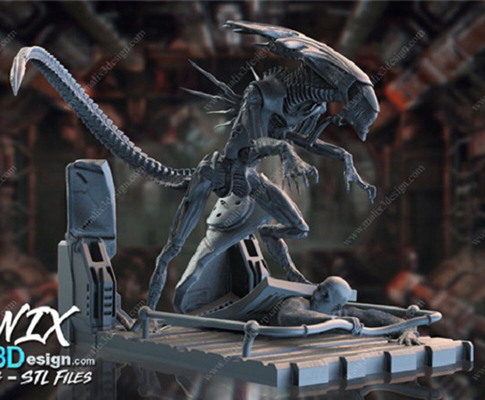 Alien Queen 3D Unpainted Figure Model GK Blank Kit 27cm New Hot
