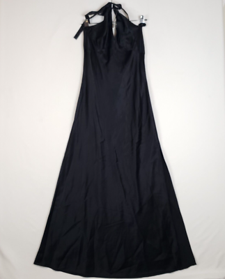 Y2K Victorias Secret Satin Slip Medium Maxi Dress Long Halter Top Black Vtg  2003 | eBay