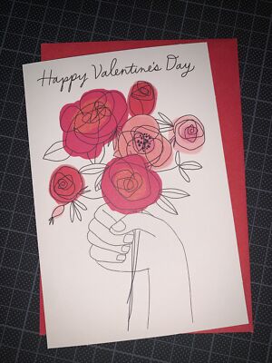 Hallmark Scribble Floral Bouquet Happy Moment Fill With Love Valentines Day Card