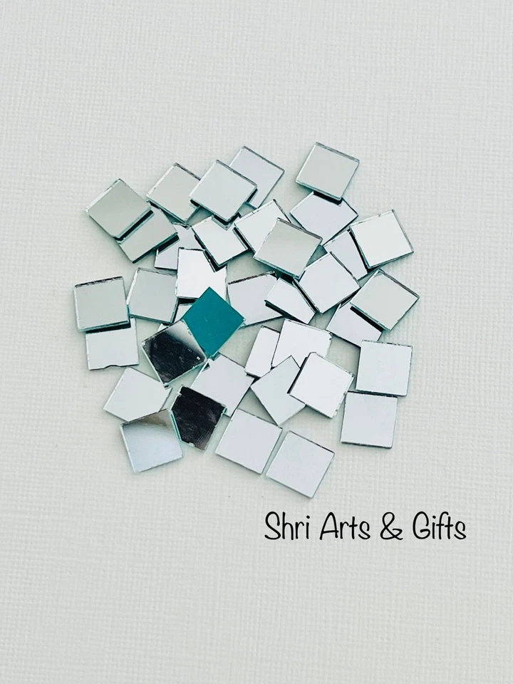 Small Mini Square Craft Mirrors 10 Mm 100 Pieces Decor Mirror Mosaic Tiles - Image 3 of 4