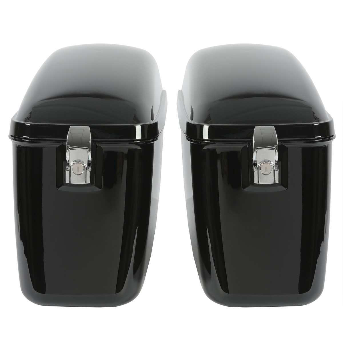 Vivid Black Large Hard Saddle Bag Trunk For Harley Davidson Honda