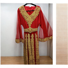 Moroccan sales Dubai kaftan butterfly long dress, very luxurious, golden embroid