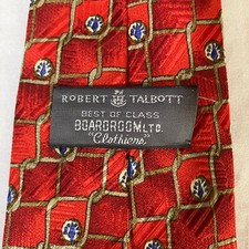 Robert Talbott Best of Class Red Multicolor Geometric Tie USA Made 100% Silk FS!