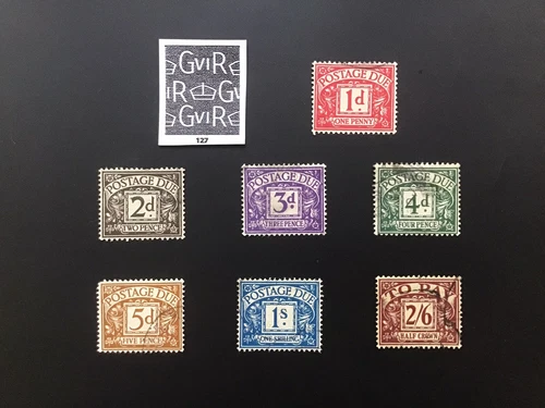 GB Postage Due Fine Used 1938-50 GVIR Watermark 7 Issues