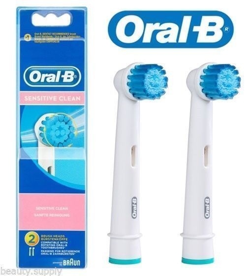 2x OralB Sensitive Clean Electric Toothbrush Heads for sale online eBay