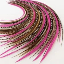 Sexy Sparkles 25 Hair Feathers Extensions Kit, 7"-13" Rooster Feathers for Hair