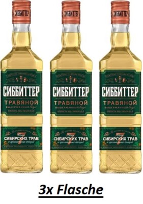 3x 0,5L Sibbitter Kräuterlikör Siberian Herbs 38% Sibirische Kräuter Likör 