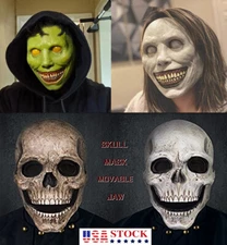 Halloween Skull Mask Full Head Helmet Movable Jaw Horror Party Pro Scare US