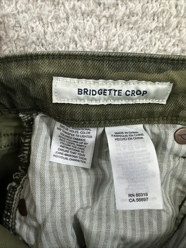 Lucky Brand Camo Jeans Womens 0/25 (26x24) Bridgette Crop Raw Hem Distress - Picture 5 of 14