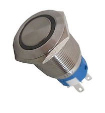 Edelstahl Drucktaster:Taster: Klingeltaster: LED beleuchtet 19mmØ GRÜN 230V