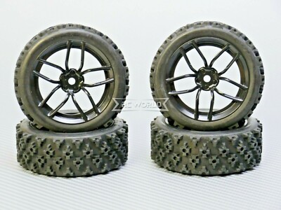 RC Car 1/10 RALLY WRC WHEELS Tires Package BLACK 3MM  -4PCS- 