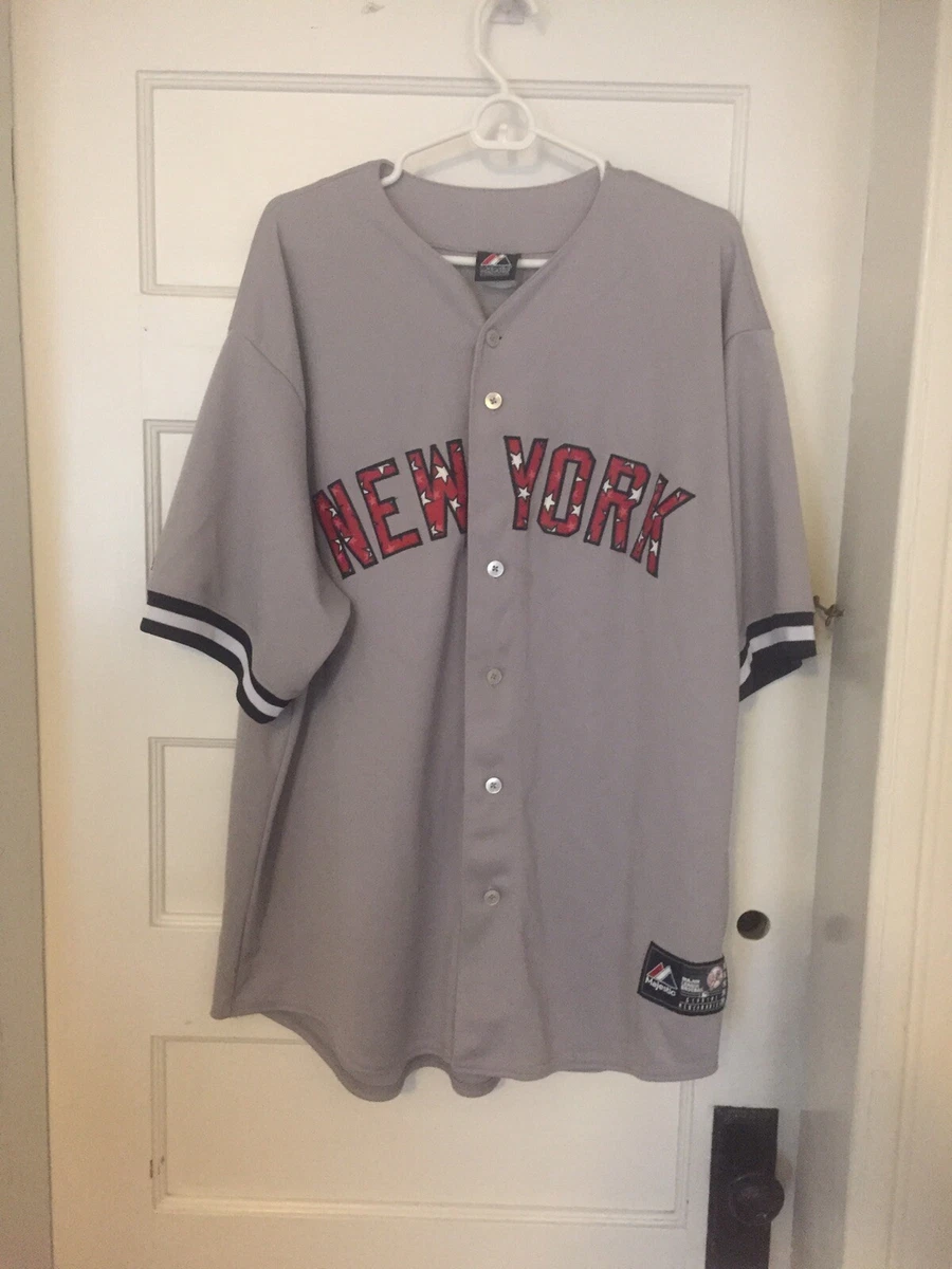 Rare Majestic Yankees Away Jersey With Red Stars Within Embroidered Letters  2XL