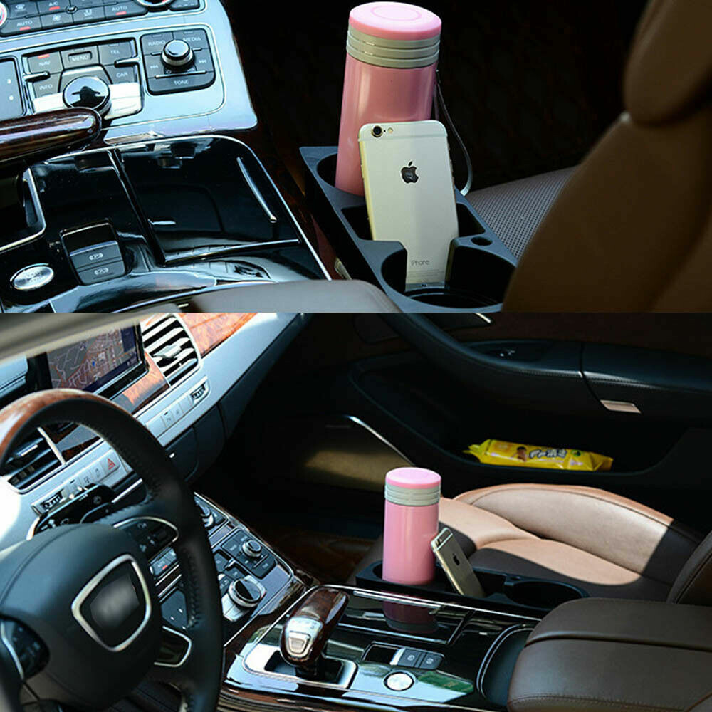 1x Organizer Car Seat Seam Leather Cup Drink Bottle Keys Holder Support Storage