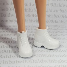 SHOES  G FITS 11.5" DOLL MADE TO MOVE WHITE ANKLE BOOT TENNIS SNEAKERS