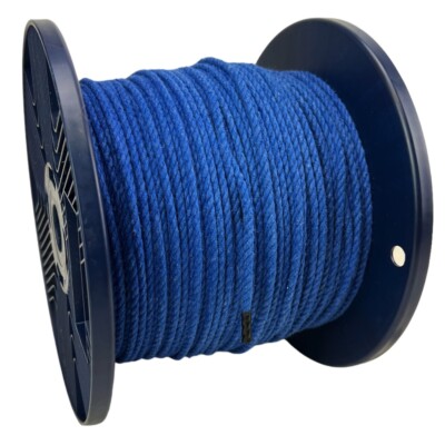 4 mm royalblau natur Baumwollseil 3 Strang farbig Makramee - Länge wählbar
