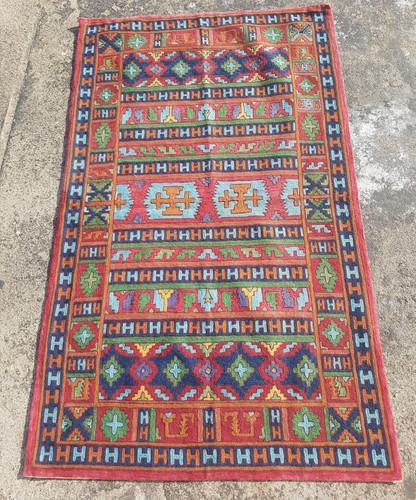 Vintage Hand Woven Traditional Kashmiri Afghani Style Kilim Rug Carpet 150x91 cm