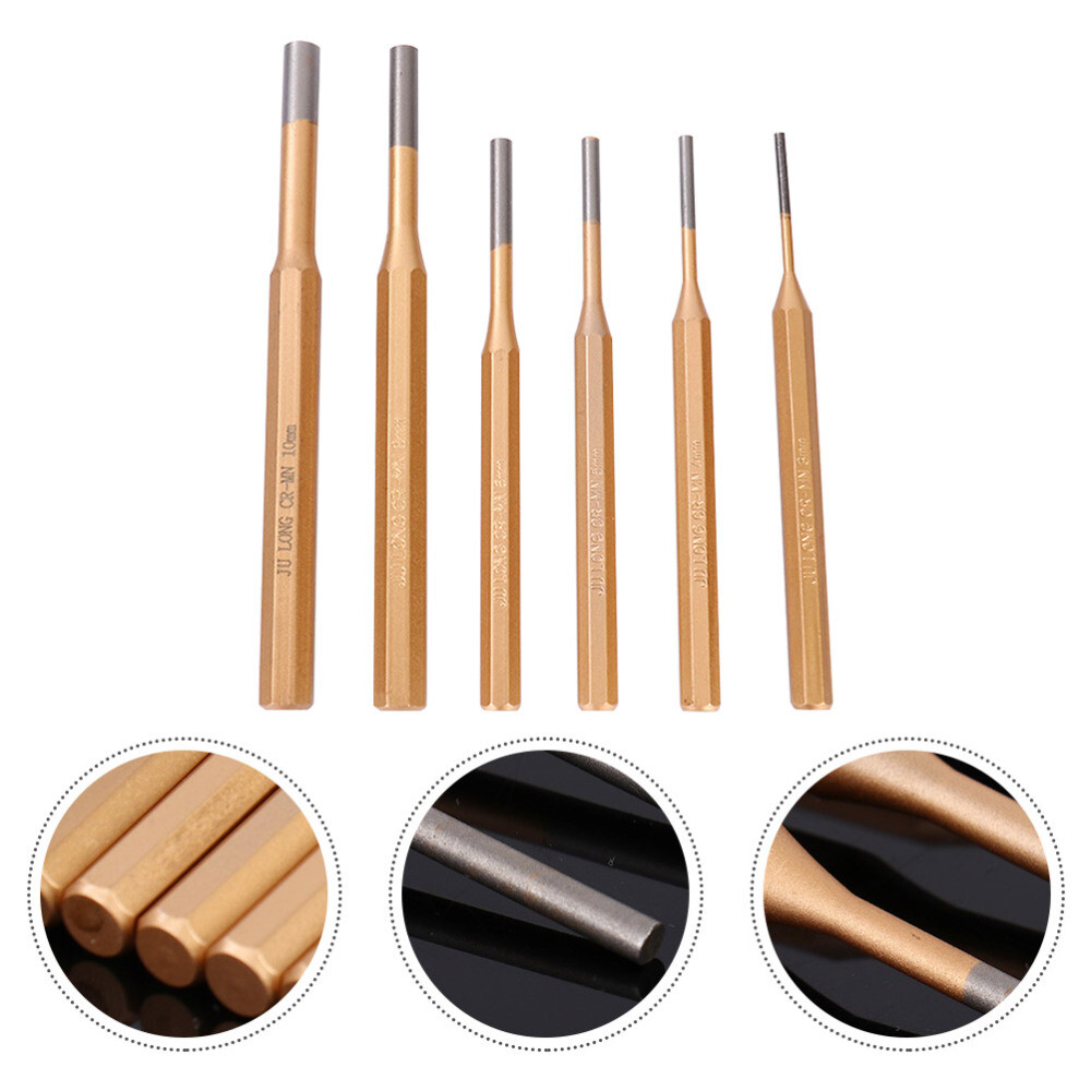 6pcs Pin Punches Mechanical Maintenance Tools Woodwork Automotive