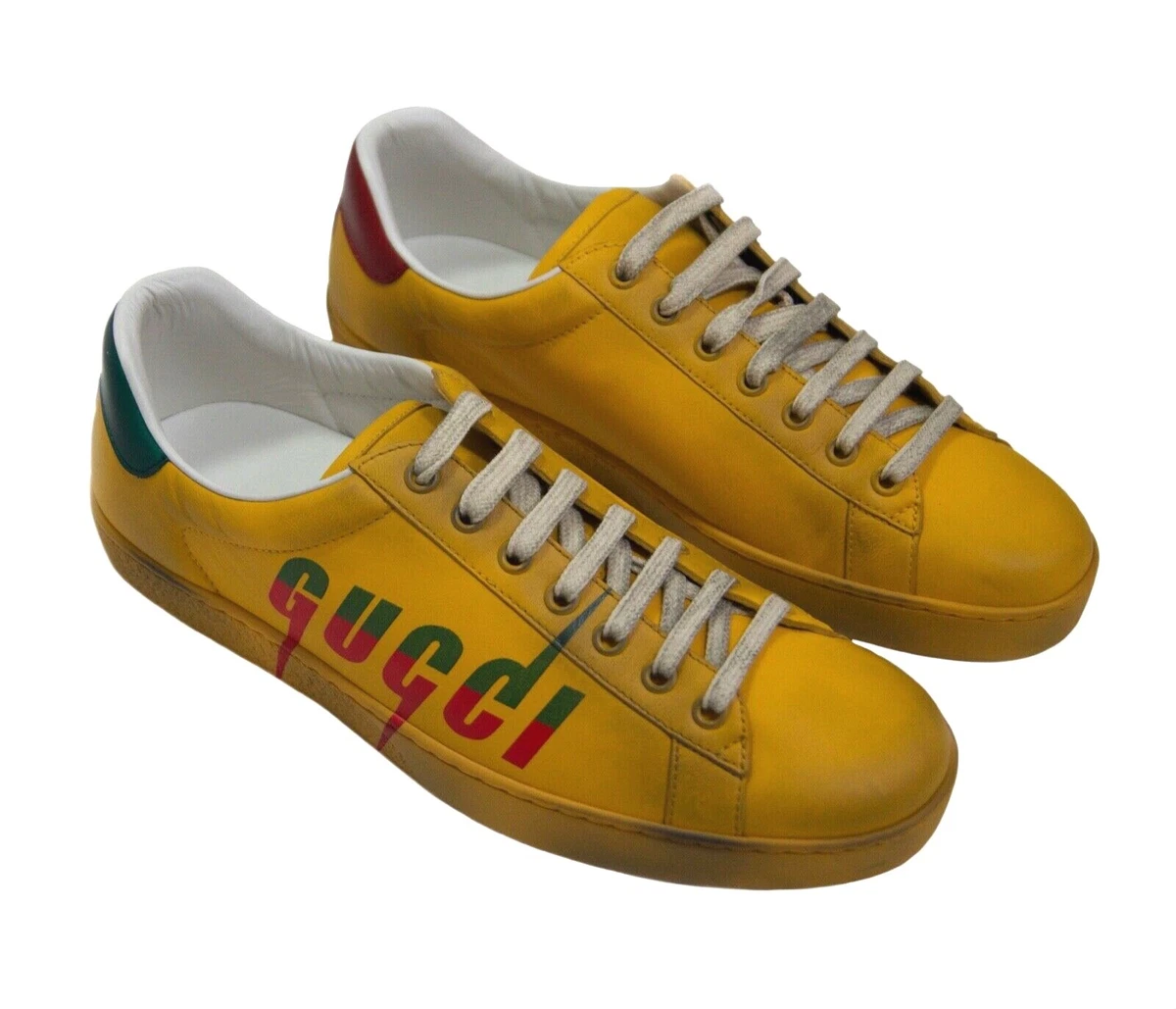 Gucci Interlocking G Logo Leather Sneakers w/ Tags - Yellow Sneakers, Shoes  - GUC1449656 | The RealReal