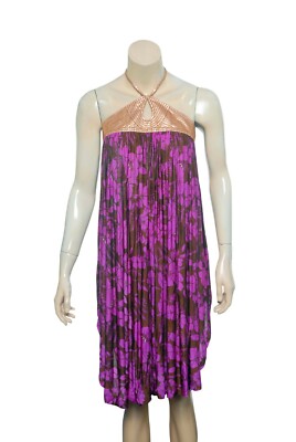 Free People Floral Dress S 6 Women's Printed Halter Neck Loose Style NEW 20896