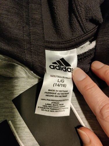 Boys Adidas Gray And Black Hoodie Size 14/16 - Picture 2 of 4