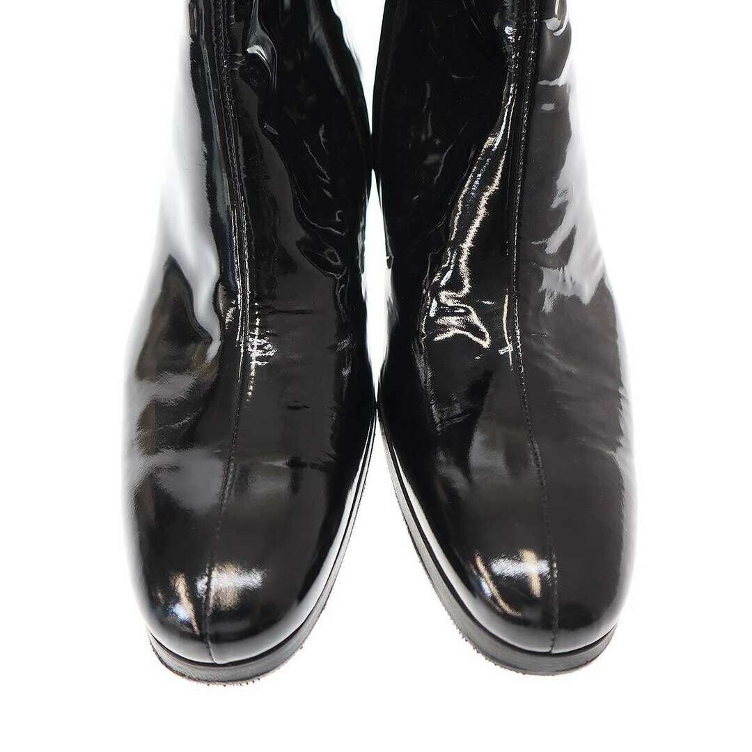 Dior HOMME 2005AW GLAM Side Zip Enamel Heel Boots Black 39 Dior HOMME 2005AW GLAM Side Zip Enamel Heel Boots Black 39