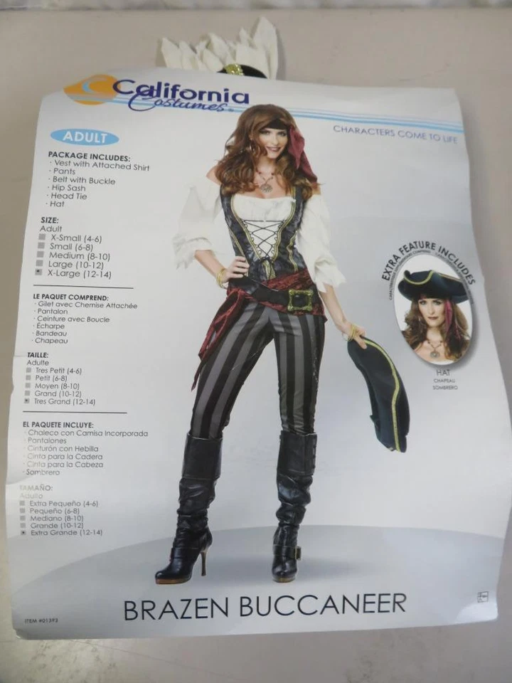 California Costumes Brazen Buccaneer Women's Halloween Costume Pirate XL 12-14 - Image 2 of 4
