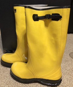 yellow mud boots