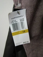counterparts pants brown twill size 14 new